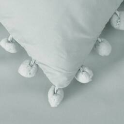 Smart Living Luxury Super Soft Pom Pom Duvet Cover & Pillowcases in Duck Egg Blue - Size: Super King - thumbnail 6
