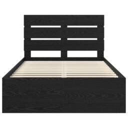 Berkfield Home Bed Frame with Headboard Black 120 x 200 cm Solid Pine Wood - thumbnail 7