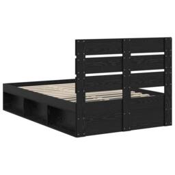 Berkfield Home Bed Frame with Headboard Black 120 x 200 cm Solid Pine Wood - thumbnail 9