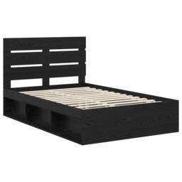 Berkfield Home Bed Frame with Headboard Black 120 x 200 cm Solid Pine Wood - thumbnail 4