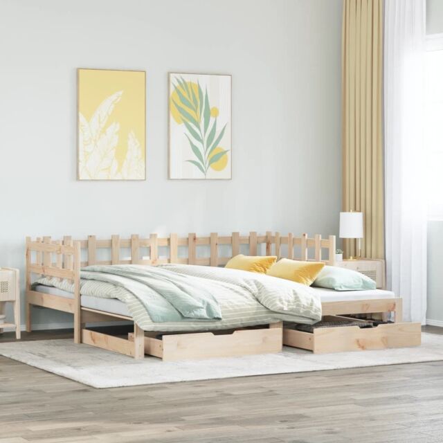 Berkfield Home Daybed with Trundle & Drawers without Mattress 80x200 cm in Brown - image 1
