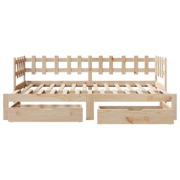 Berkfield Home Daybed with Trundle & Drawers without Mattress 80x200 cm in Brown - thumbnail 5