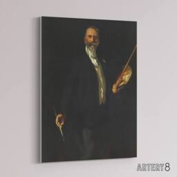 "Artery8 Artist William Merritt Chase Portrait Sargent Canvas Wall Art Print in Black - Size: W12"" x H16""" - thumbnail 2