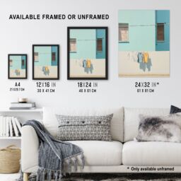 Artery8 Wall Art Print Washing Day Blues (And Yellow) By Amy Denver Minimalist Soft Pastel Palette Laundry Room Minimalism Simple Modern Artwork Art - thumbnail 3