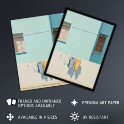 Artery8 Wall Art Print Washing Day Blues (And Yellow) By Amy Denver Minimalist Soft Pastel Palette Laundry Room Minimalism Simple Modern Artwork Art - thumbnail 2