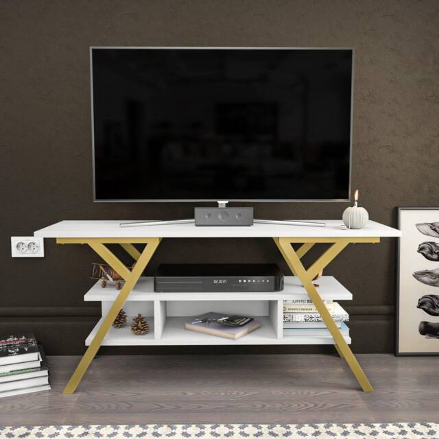 Decorotika Minerva TV Unit for TV's up to 55 inch in Gold
