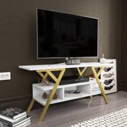 Decorotika Minerva TV Unit for TV's up to 55 inch in Gold - thumbnail 3