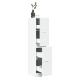 Berkfield Home Apothecary Cabinet White 30x41x144.5 cm Engineered Wood - thumbnail 1