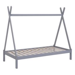 SlumberWorx Harry Kids Childrens Wooden Teepee Tent Single Bed Frame in Grey - thumbnail 2