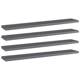 Berkfield Home Bookshelf Boards 4 pcs High Gloss Grey 60x10x1.5 cm Engineered Wood - thumbnail 1