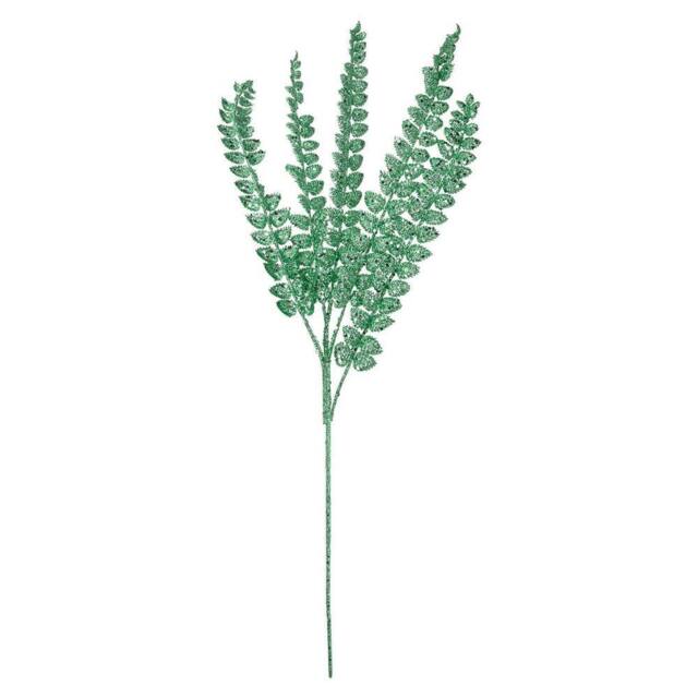 VFM e-Store Christmas Long Stem with Glitter Decoration 80cm x 27cm Green X 1 - Size: 80 cm x 27 cm - image 1