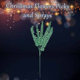 VFM e-Store Christmas Long Stem with Glitter Decoration 80cm x 27cm Green X 1 - Size: 80 cm x 27 cm - thumbnail 3