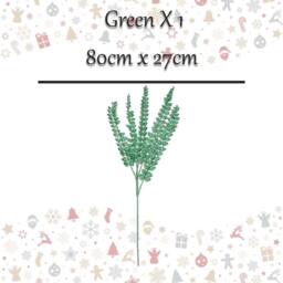 VFM e-Store Christmas Long Stem with Glitter Decoration 80cm x 27cm Green X 1 - Size: 80 cm x 27 cm - thumbnail 2