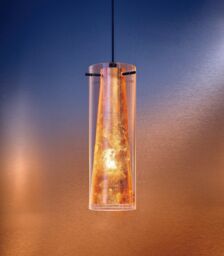 Loops Ceiling Pendant Light & 2x Matching Wall Lights Clear Glass & Gold Shade Lamp - thumbnail 4