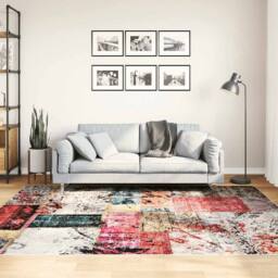 Berkfield Home Rug Washable Patchwork 160x230 cm Multicolour Anti Slip - Size: 100 cm diameter - thumbnail 2