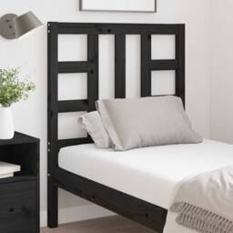 Berkfield Home Beautiful Bed Headboard Black 81x4x100 cm Solid Wood Pine - Size: 81 x 4 x 100 cm - thumbnail 1