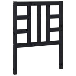 Berkfield Home Beautiful Bed Headboard Black 81x4x100 cm Solid Wood Pine - Size: 81 x 4 x 100 cm - thumbnail 3
