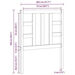 Berkfield Home Beautiful Bed Headboard Black 81x4x100 cm Solid Wood Pine - Size: 81 x 4 x 100 cm - thumbnail 9
