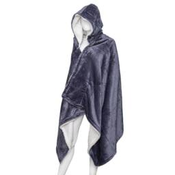 Duncan Stewart Personalised Hooded Sherpa Blanket in Grey - thumbnail 3
