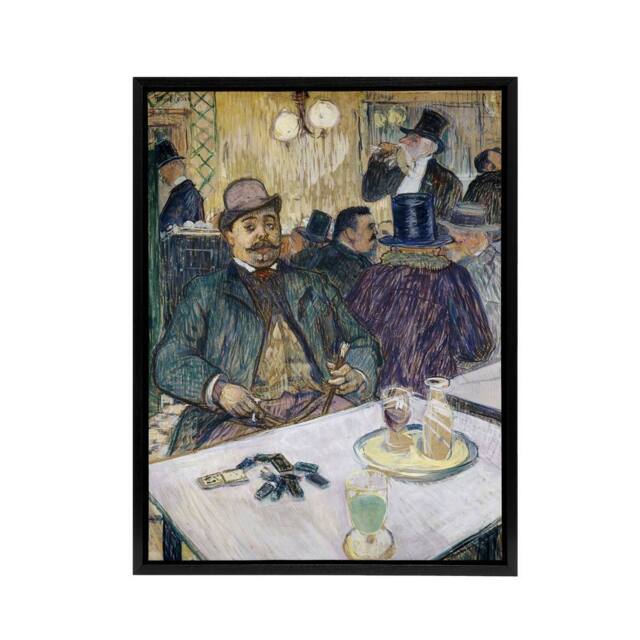 "Artery8 Monsieur Boileau at the Cafe Framed Canvas Wall Art Print Lautrec - Size: W24"" x H32""" - image 1
