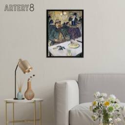"Artery8 Monsieur Boileau at the Cafe Framed Canvas Wall Art Print Lautrec - Size: W24"" x H32""" - thumbnail 3