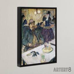 "Artery8 Monsieur Boileau at the Cafe Framed Canvas Wall Art Print Lautrec - Size: W24"" x H32""" - thumbnail 2