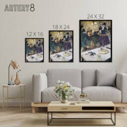 "Artery8 Monsieur Boileau at the Cafe Framed Canvas Wall Art Print Lautrec - Size: W24"" x H32""" - thumbnail 4