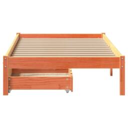 Berkfield Home Bed Frame without Mattress Wax Brown 75x190 cm Small Single Solid Wood Pine - thumbnail 4