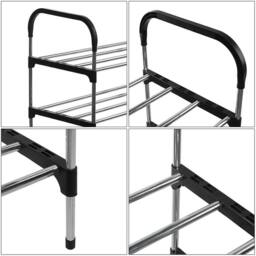 SPETLEK Large 6 Tier 24 Pairs Shoe Rack Heavy in Silver - Size: 0.6m2 - thumbnail 4