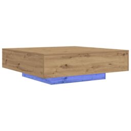 Berkfield Home Coffee Table Artisan oak Engineered wood 100 x 100 x 31 cm in Brown - thumbnail 2