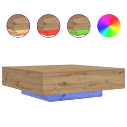 Berkfield Home Coffee Table Artisan oak Engineered wood 100 x 100 x 31 cm in Brown - thumbnail 4