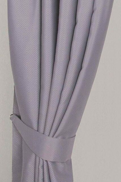 Homescapes Herringbone Curtain Tie Back Pair in Grey - image 1