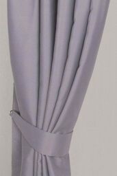 Homescapes Herringbone Curtain Tie Back Pair in Grey - thumbnail 1