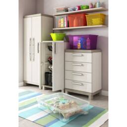 Berkfield Home Keter Low Storage Cabinet Excellence Beige & Taupe 97 cm - thumbnail 6