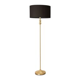 ValueLights Maggie Gold Metal Candlestick Floor Lamp with Fabric Lamp Shade in Black - thumbnail 2