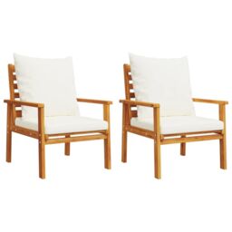Berkfield Home 3 Piece Garden Lounge Set with Cushions Solid Wood Acacia in Brown - thumbnail 4