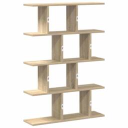 Berkfield Home Wall Cube Shelf 12 Compartments Sonoma Oak Engineered Wood in Light Brown - thumbnail 6