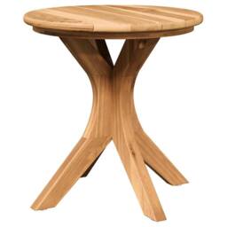 Berkfield Home Garden Side Table √ò40x41 cm Solid Wood Teak in Brown - Size: 40x41 cm - thumbnail 1
