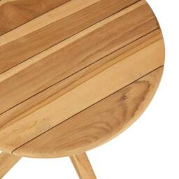 Berkfield Home Garden Side Table √ò40x41 cm Solid Wood Teak in Brown - Size: 40x41 cm - thumbnail 6