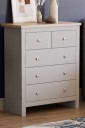 HD Designs Arlington 3+2 Drawer Chest Of Drawers Storage Bedroom Furniture in Grey