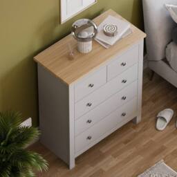 HD Designs Arlington 3+2 Drawer Chest Of Drawers Storage Bedroom Furniture in Grey - thumbnail 3
