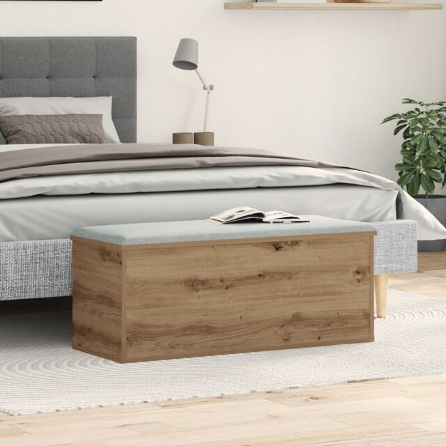 Berkfield Home Storage Box in Artisan Oak - 90x35x35 cm, Made from Engineered Wood in Brown - Size: 90 x 35 x 35 cm - image 1