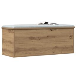 Berkfield Home Storage Box in Artisan Oak - 90x35x35 cm, Made from Engineered Wood in Brown - Size: 90 x 35 x 35 cm - thumbnail 3