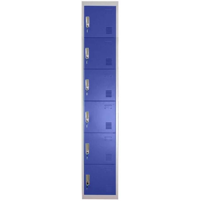 FORGEVIO 6 Door Deep Blue Locker Home Office Lockable Cabinet - Size: 0.6m2 - image 1