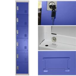 FORGEVIO 6 Door Deep Blue Locker Home Office Lockable Cabinet - Size: 0.6m2 - thumbnail 5