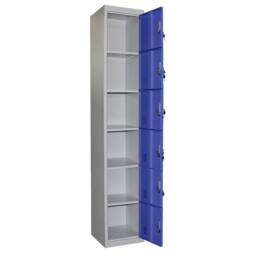 FORGEVIO 6 Door Deep Blue Locker Home Office Lockable Cabinet - Size: 0.6m2 - thumbnail 4