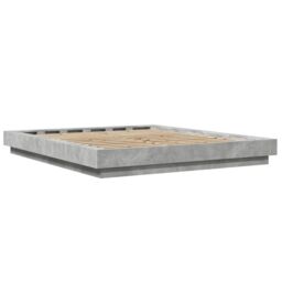 Berkfield Home Bed Frame without Mattress Concrete Grey 150x200 cm King Size - thumbnail 6