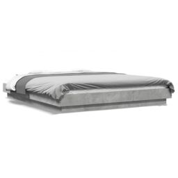 Berkfield Home Bed Frame without Mattress Concrete Grey 150x200 cm King Size - thumbnail 2