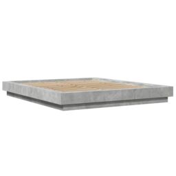 Berkfield Home Bed Frame without Mattress Concrete Grey 150x200 cm King Size - thumbnail 3