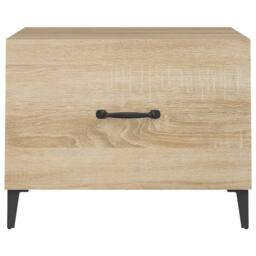 Berkfield Home Coffee Table with Metal Legs 2 pcs Sonoma Oak 50x50x40 cm in Light Oak - Size: 50 x 50 x 40 cm - thumbnail 7